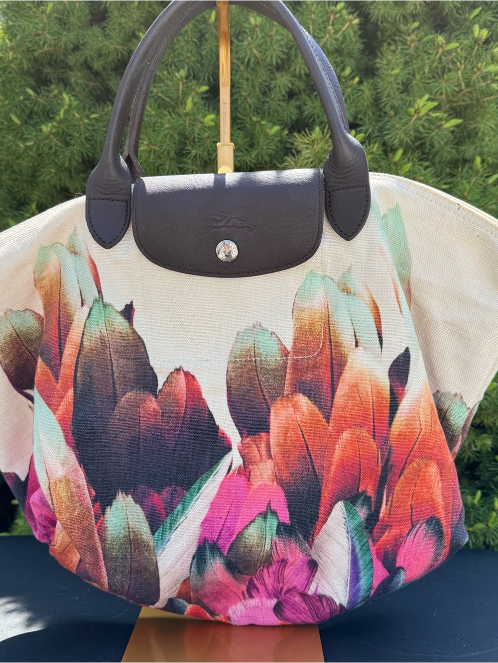 Longchamp Women's FeatherCanvas Tote Bag - Multi - Picture 3 of 8